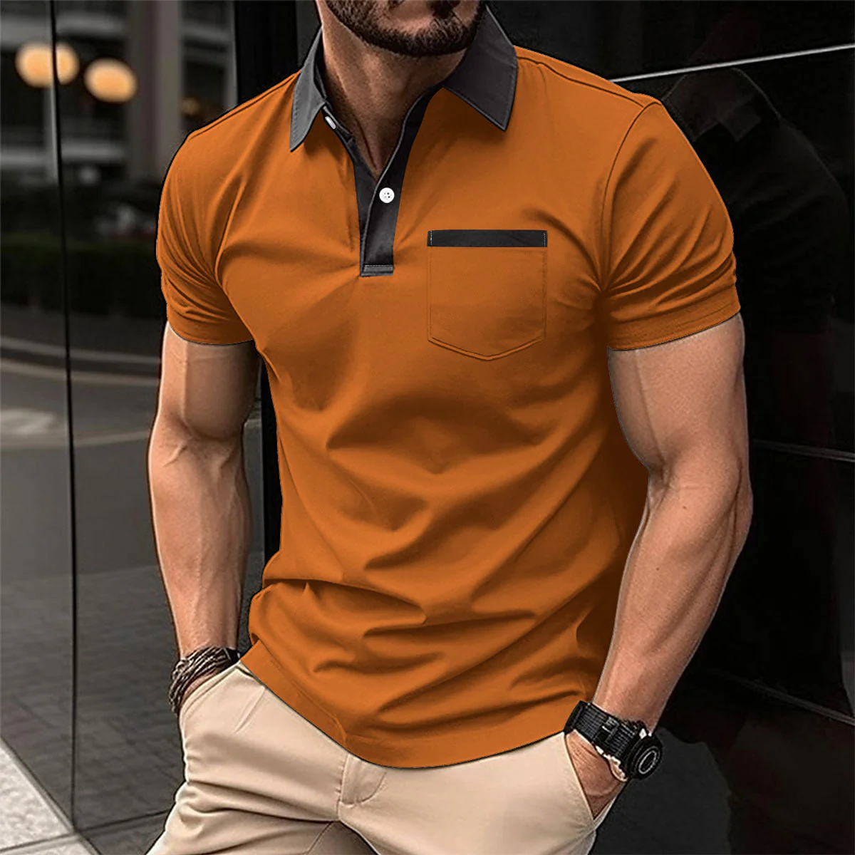 Roger – Slim Fit Kurzarm Poloshirt für Herren - Image 3