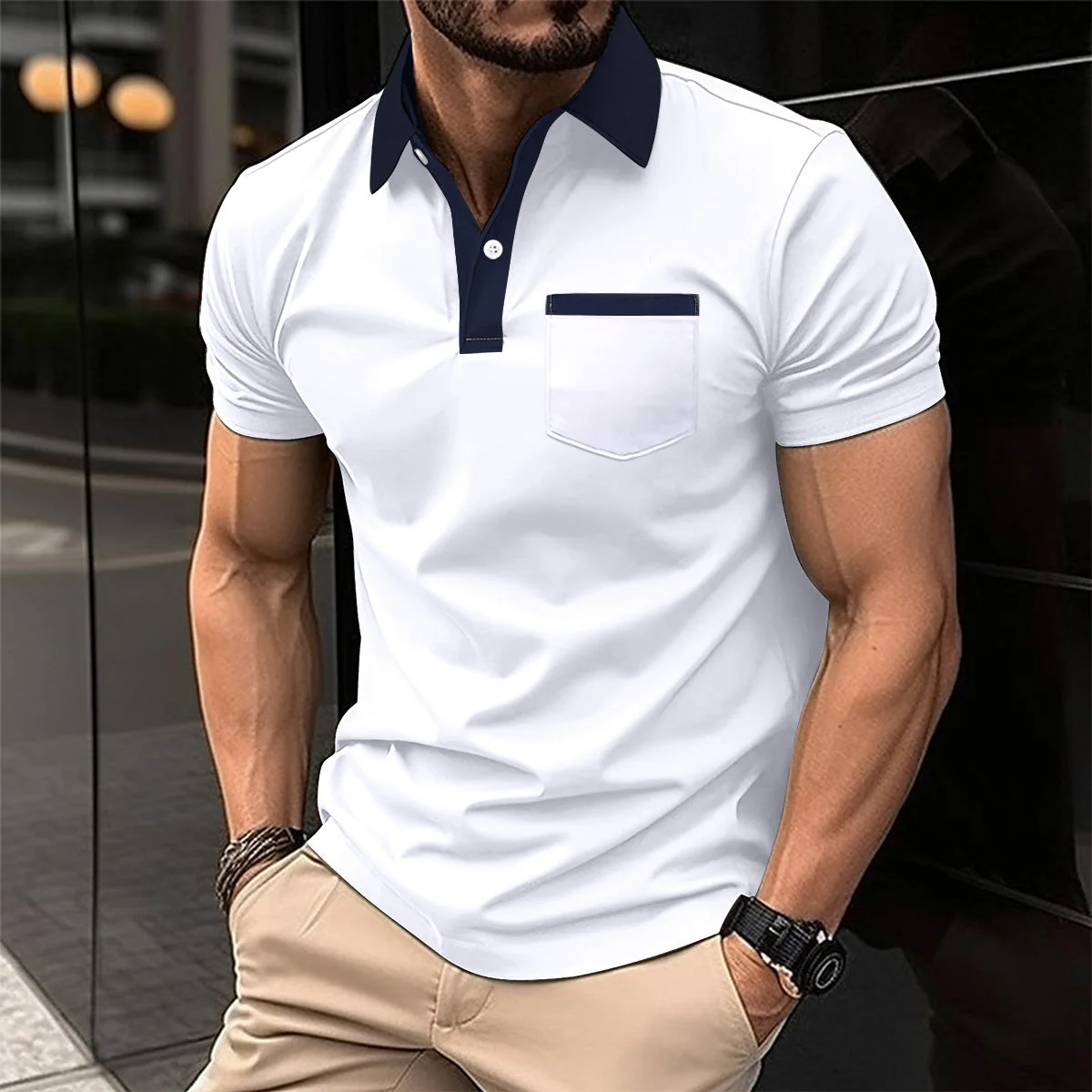 Roger – Slim Fit Kurzarm Poloshirt für Herren - Image 5