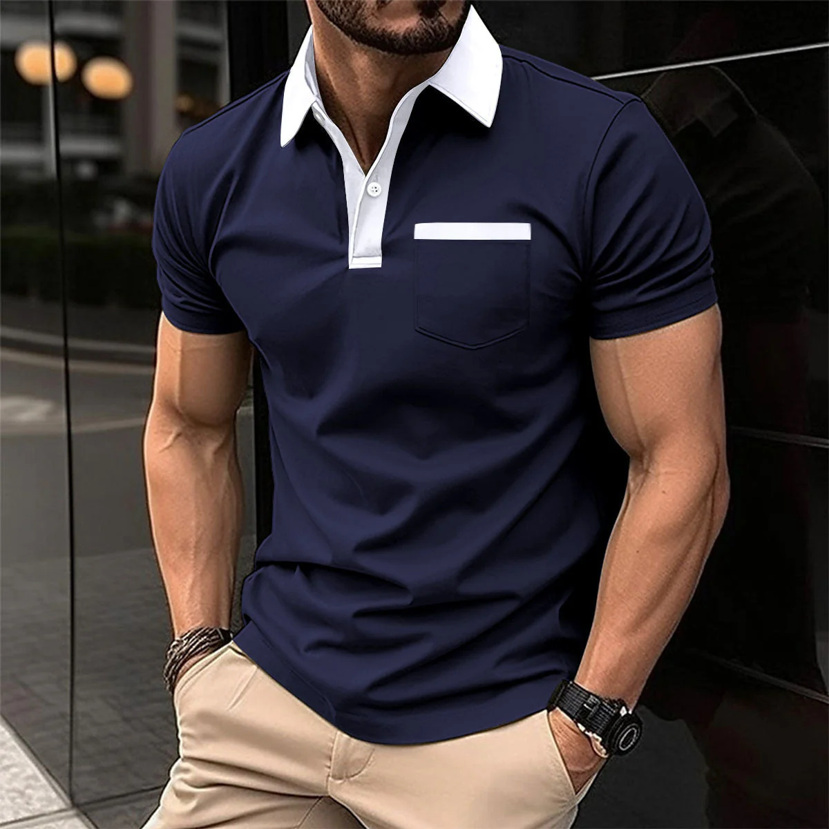 Roger – Slim Fit Kurzarm Poloshirt für Herren - Image 7