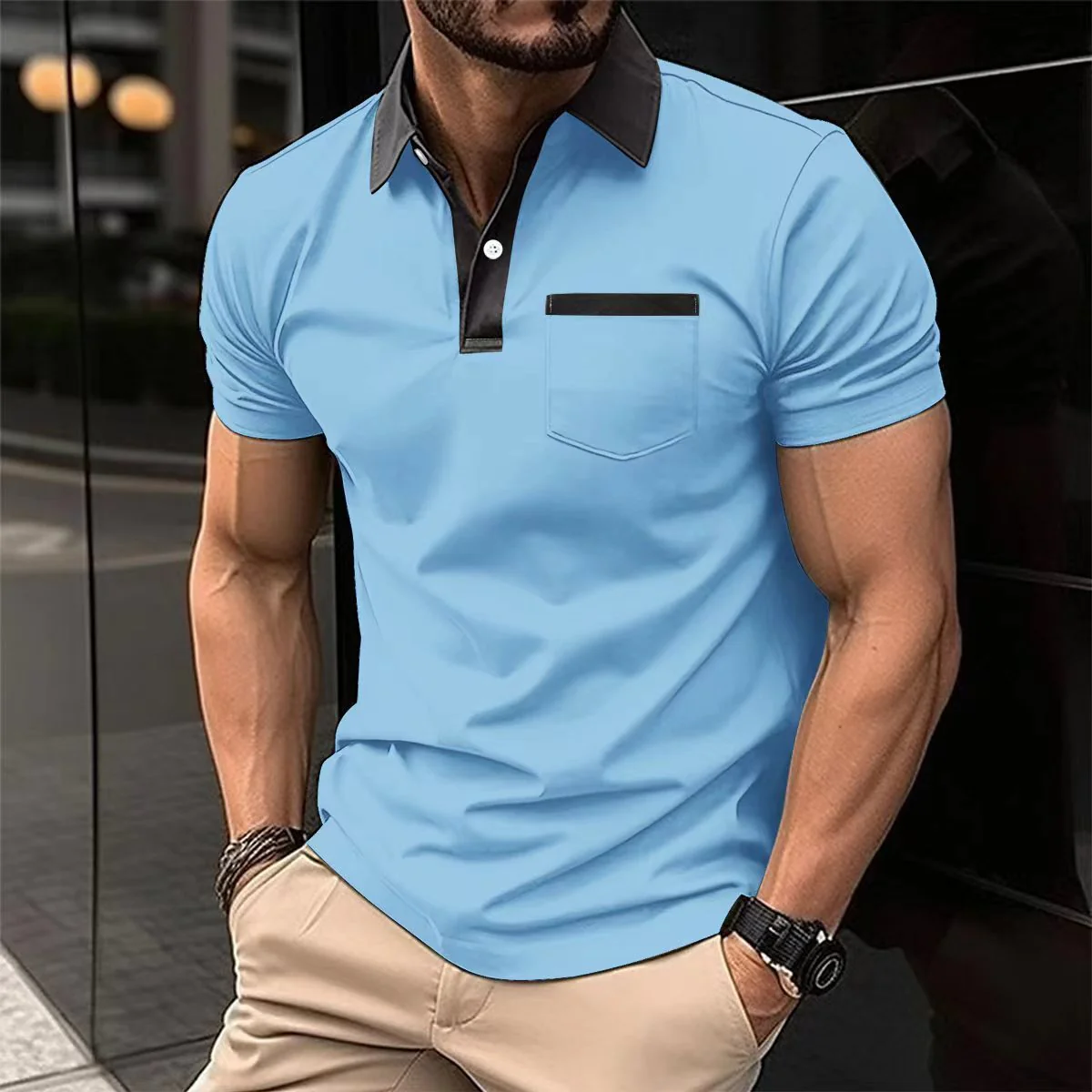 Roger – Slim Fit Kurzarm Poloshirt für Herren - Image 8