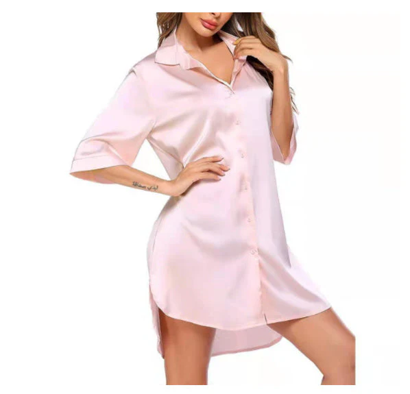 Sara – Elegantes, seidiges Hemd für Zuhause - Image 9