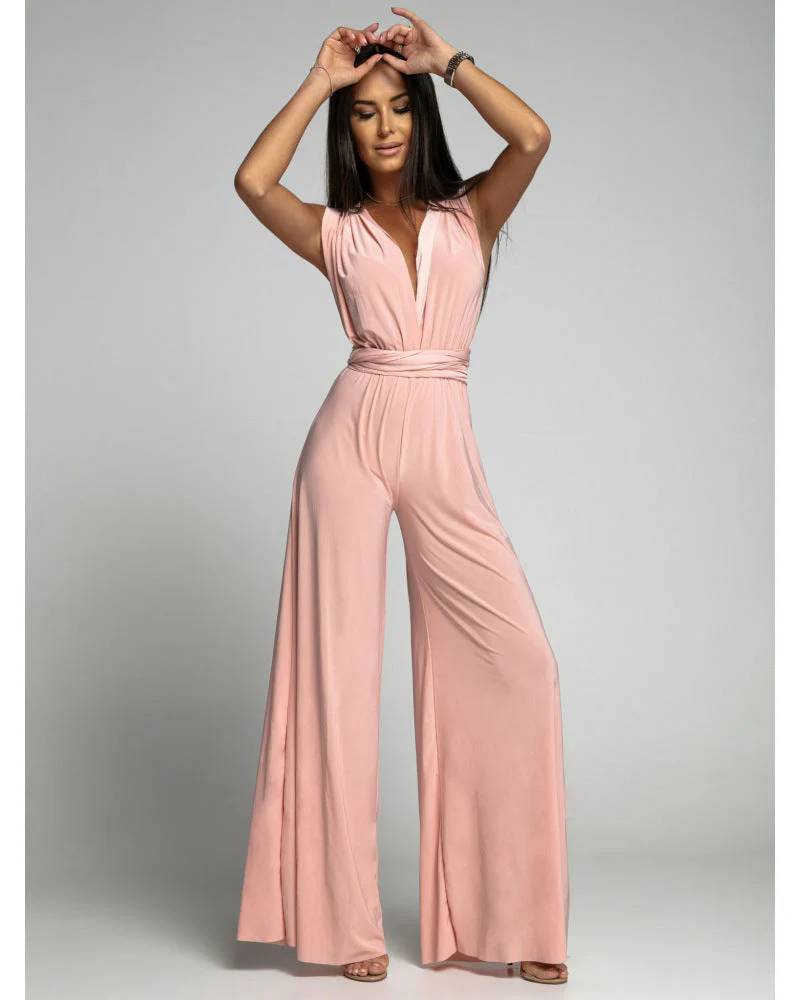 Emily – Tiefer V-Ausschnitt Ärmelloser Rückenfreier Jumpsuit - Image 10
