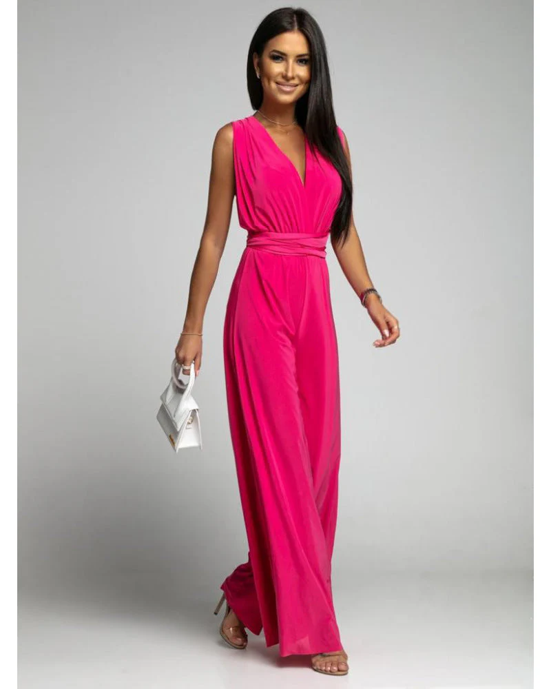 Emily – Tiefer V-Ausschnitt Ärmelloser Rückenfreier Jumpsuit - Image 5