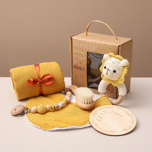 Unisex Baby Geschenkset – Neugeborenen Pflege & Spiel Set mit Elefant – Perfekt zur Geburt oder Babyparty - Image 6