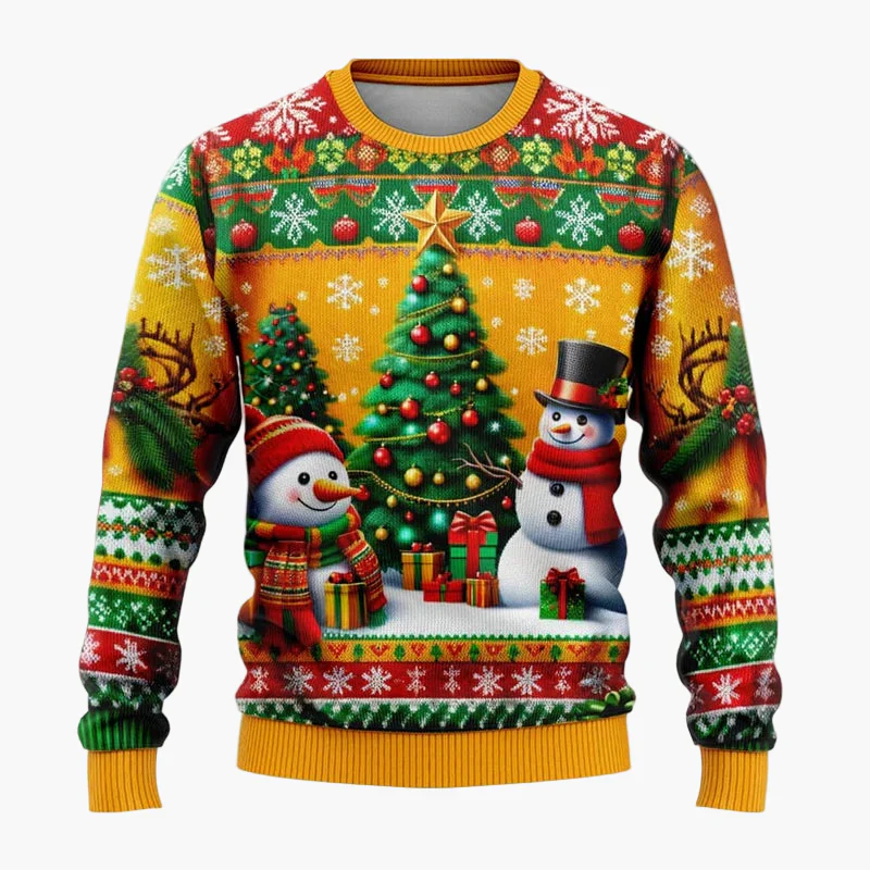 Unisex Weihnachts-Pullover mit Santa & Schneemann – Lustiger Winter Sweatshirt für Damen und Herren - Image 5