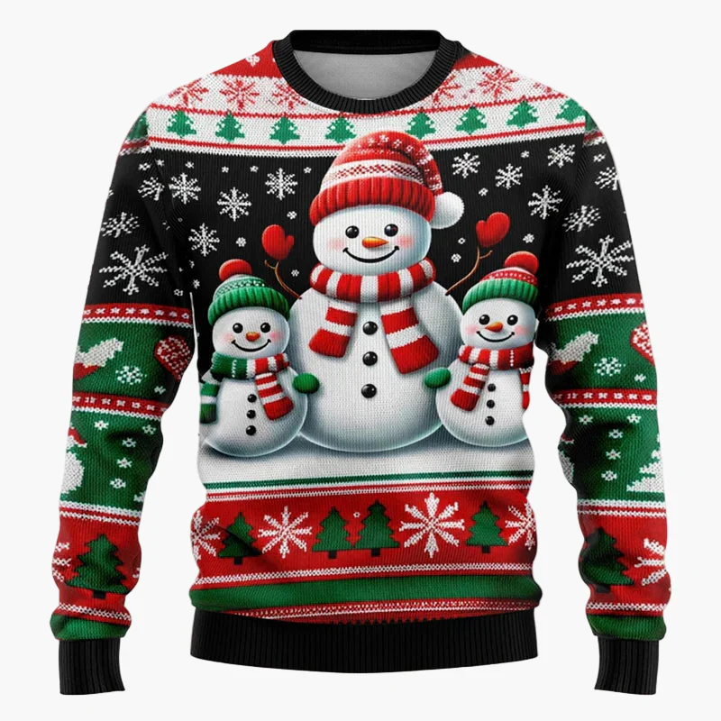 Unisex Weihnachts-Pullover mit Santa & Schneemann – Lustiger Winter Sweatshirt für Damen und Herren - Image 6