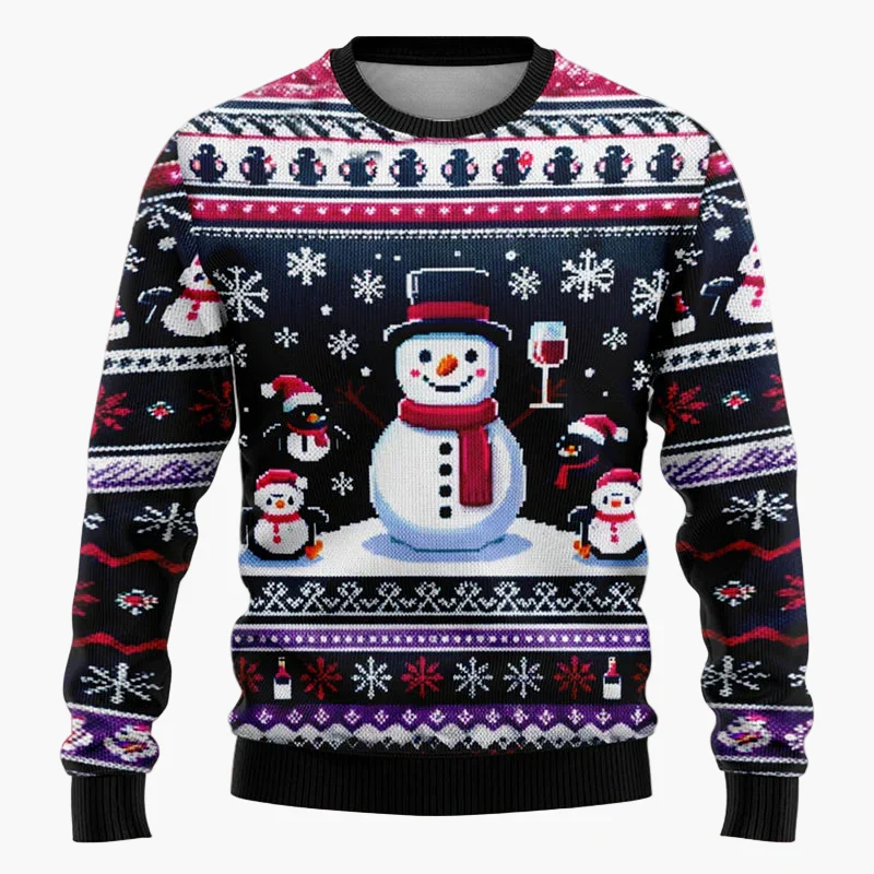 Unisex Weihnachts-Pullover mit Santa & Schneemann – Lustiger Winter Sweatshirt für Damen und Herren - Image 8