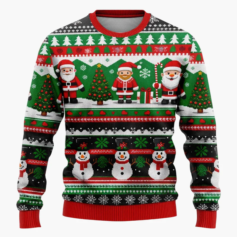 Unisex Weihnachts-Pullover mit Santa & Schneemann – Lustiger Winter Sweatshirt für Damen und Herren - Image 9