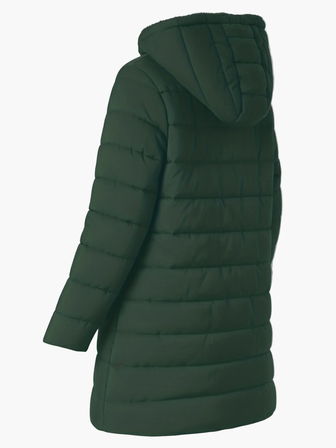 Damen Langer Wintermantel mit Kapuze – Warm Gefütterter Steppmantel mit Reißverschluss für Alltag & Outdoor - Image 6
