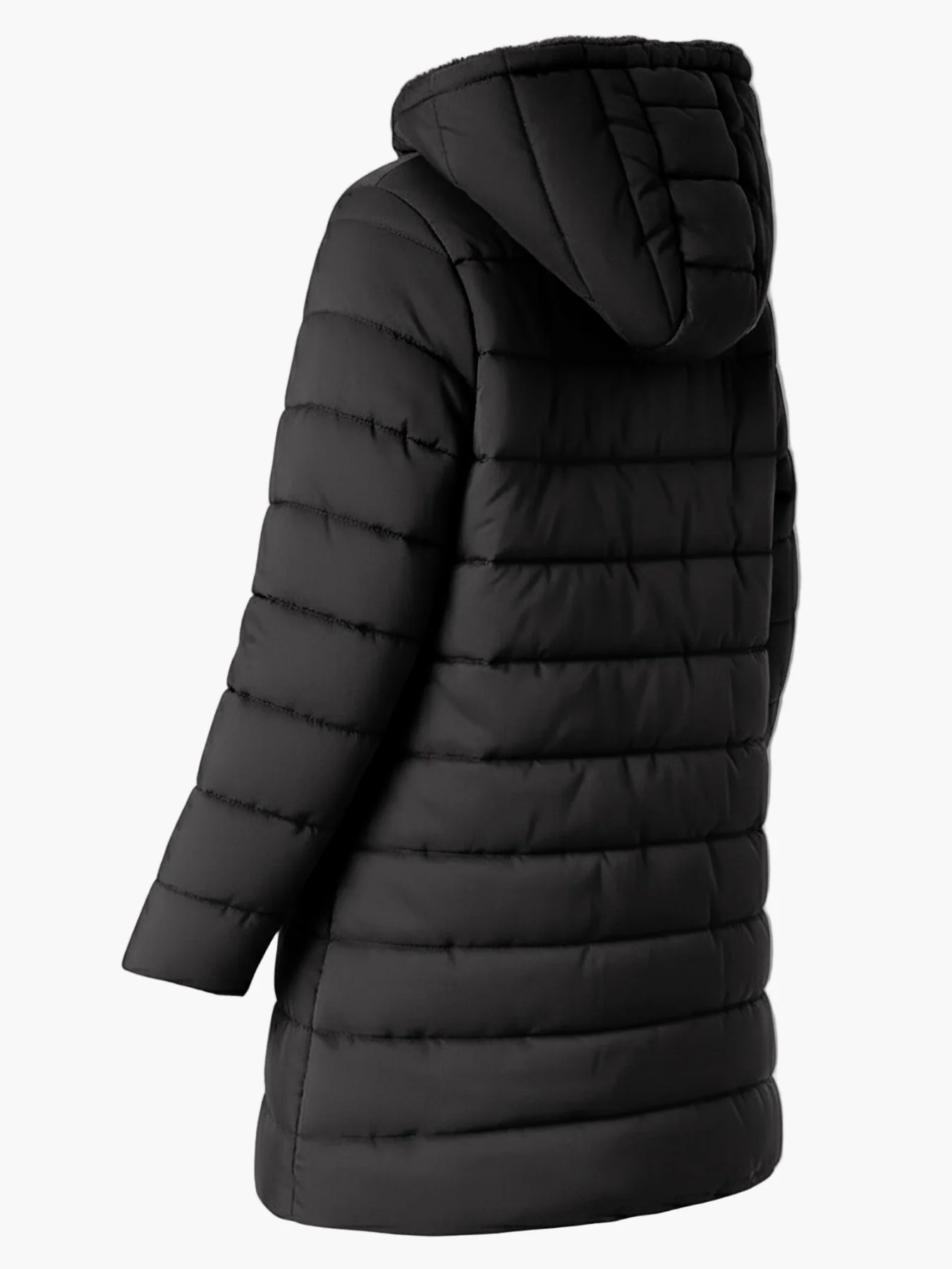 Damen Langer Wintermantel mit Kapuze – Warm Gefütterter Steppmantel mit Reißverschluss für Alltag & Outdoor - Image 7
