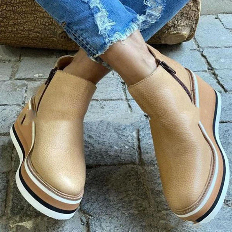 Zoe – Flache Stiefel mit seitlichem Reißverschluss für Herbst und Winter - Image 3