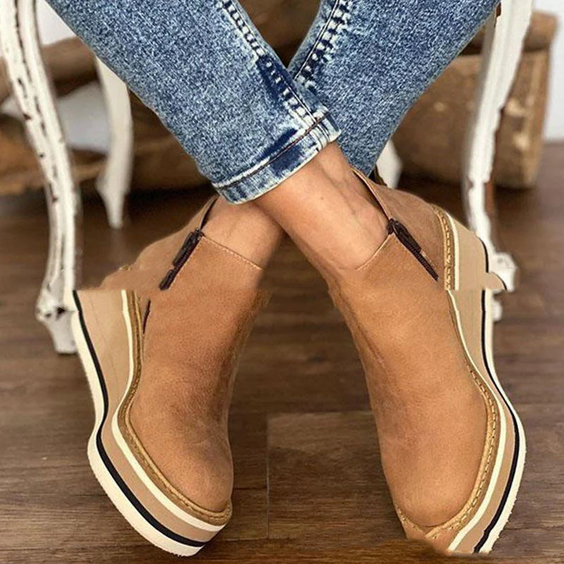 Zoe – Flache Stiefel mit seitlichem Reißverschluss für Herbst und Winter - Image 4