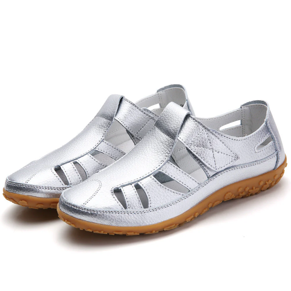 Zoe – Handgemachte Retro Weiche Sohle Velcro Freizeit Schuhe für Damen - Image 10