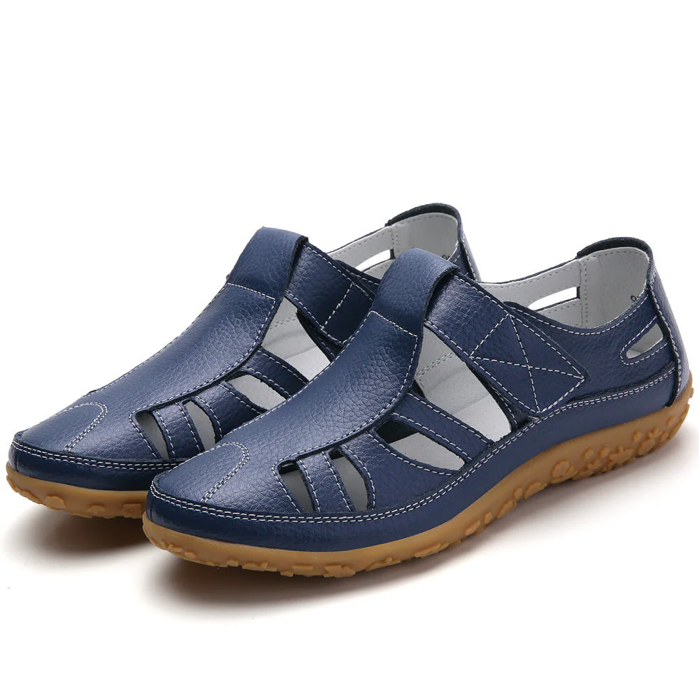 Zoe – Handgemachte Retro Weiche Sohle Velcro Freizeit Schuhe für Damen - Image 11
