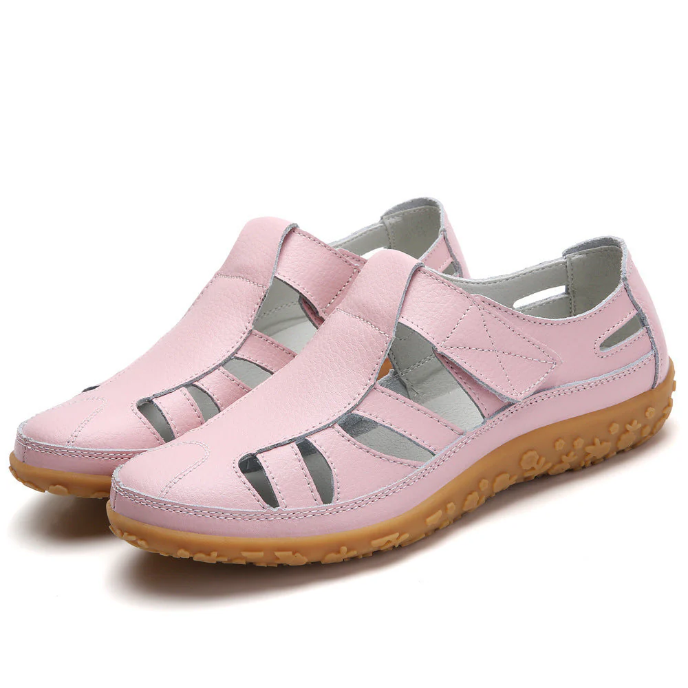 Zoe – Handgemachte Retro Weiche Sohle Velcro Freizeit Schuhe für Damen - Image 12