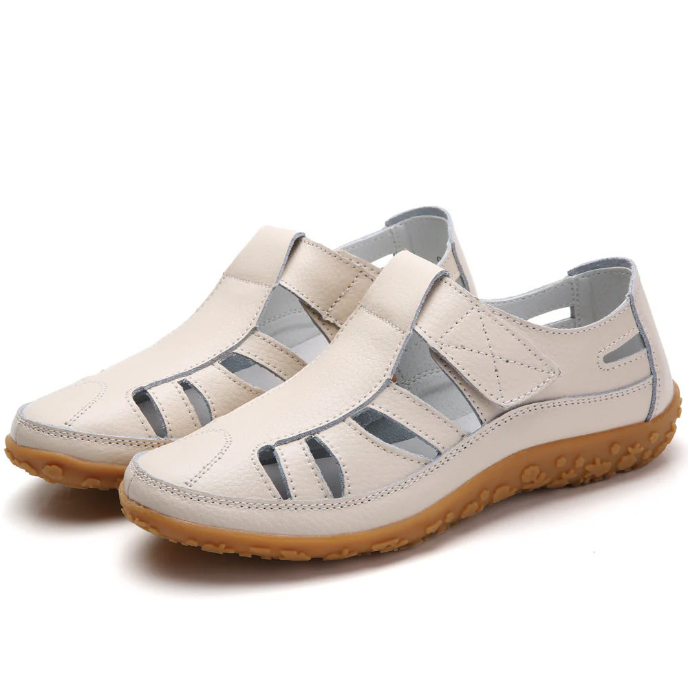 Zoe – Handgemachte Retro Weiche Sohle Velcro Freizeit Schuhe für Damen - Image 13