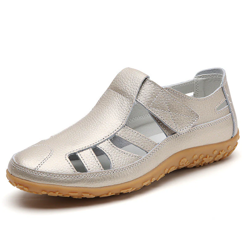Zoe – Handgemachte Retro Weiche Sohle Velcro Freizeit Schuhe für Damen - Image 14