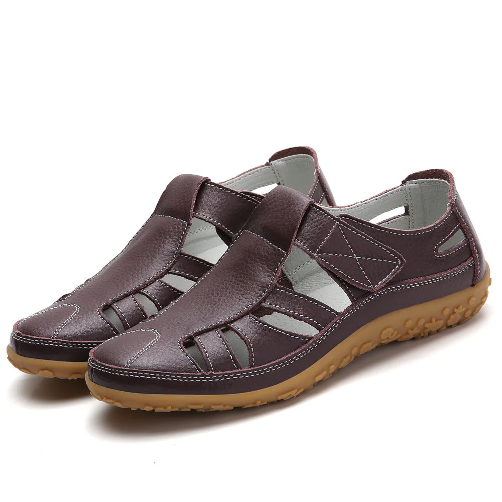 Zoe – Handgemachte Retro Weiche Sohle Velcro Freizeit Schuhe für Damen - Image 15