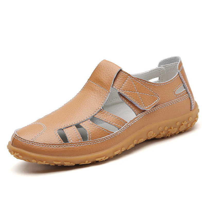 Zoe – Handgemachte Retro Weiche Sohle Velcro Freizeit Schuhe für Damen - Image 16