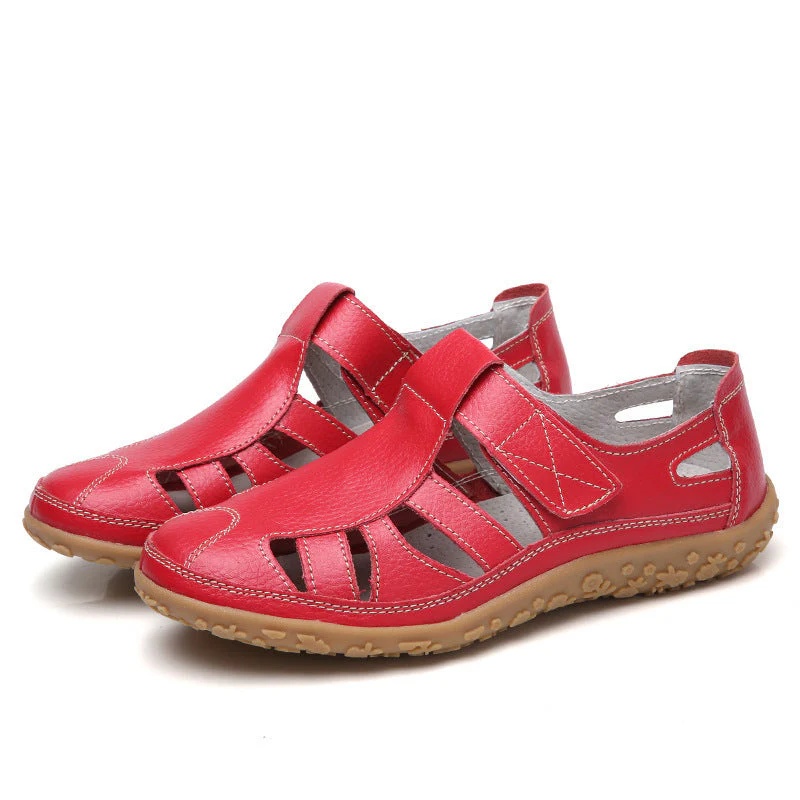 Zoe – Handgemachte Retro Weiche Sohle Velcro Freizeit Schuhe für Damen - Image 7