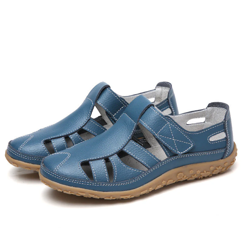 Zoe – Handgemachte Retro Weiche Sohle Velcro Freizeit Schuhe für Damen - Image 9